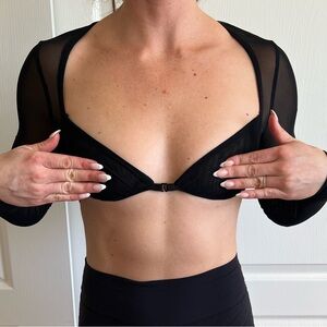 Mesh long sleeve crop top